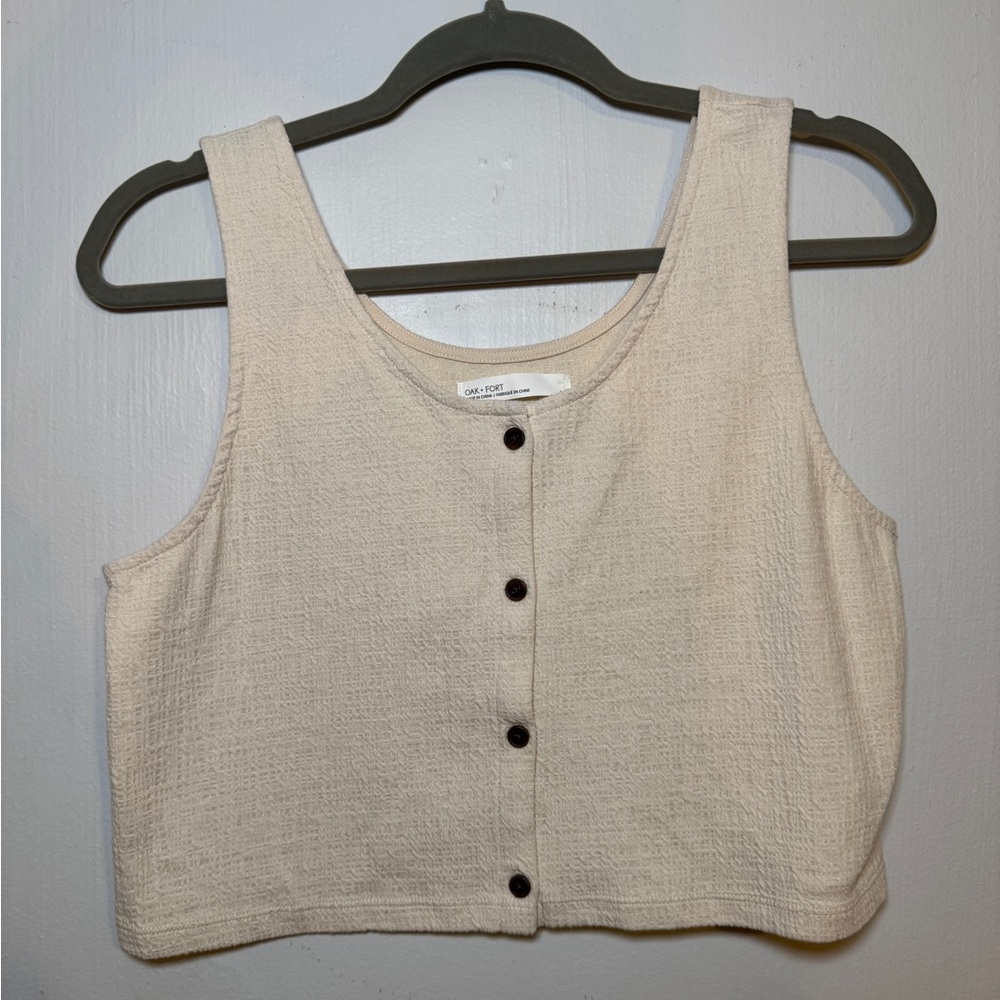 Oak + Fort Button Front Tank - S - Oatmeal
